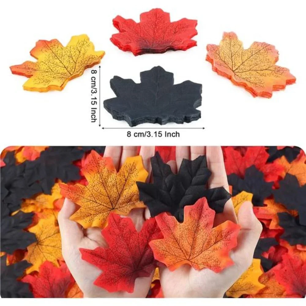 2PC Fall Garland and 200PC Fall Leaves Bulk for Fall Home Decorations